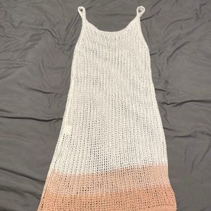 Slit Hem Open Knit Cover Up